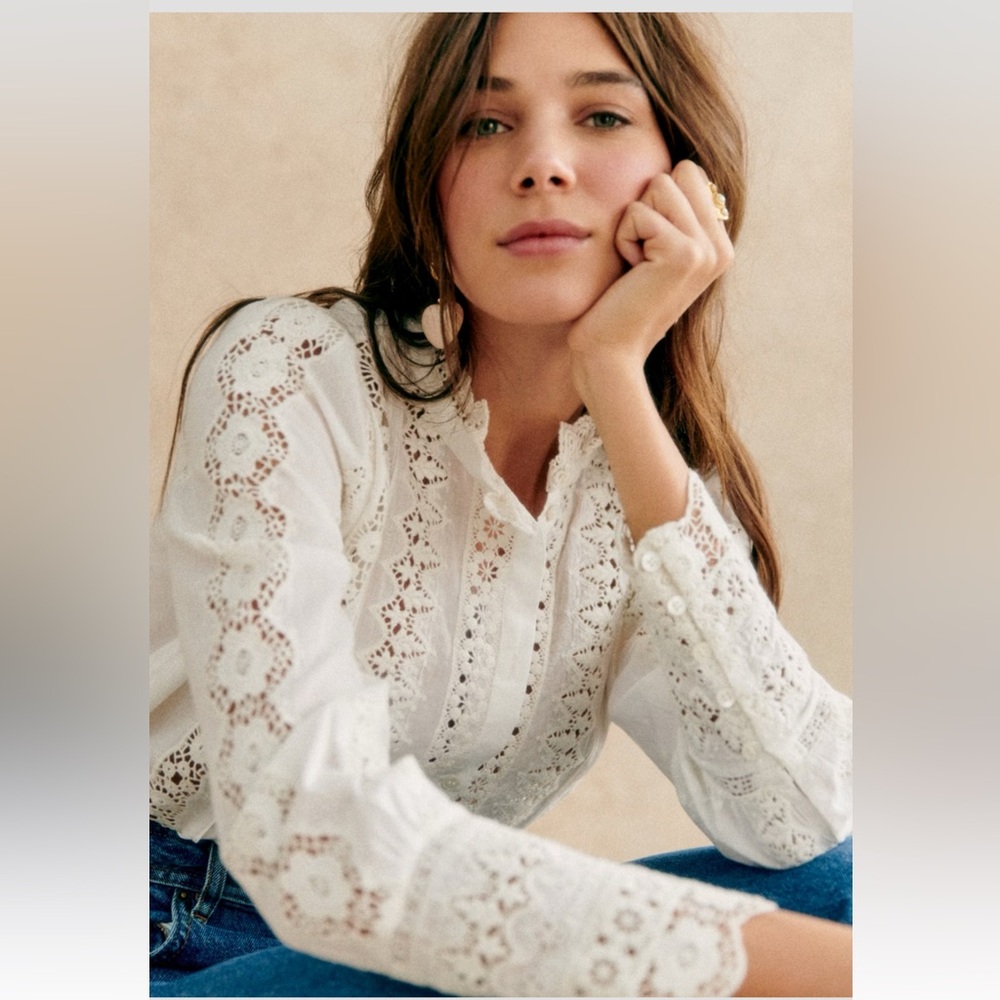 Sezane Rym Shirt Ecru - Size 2